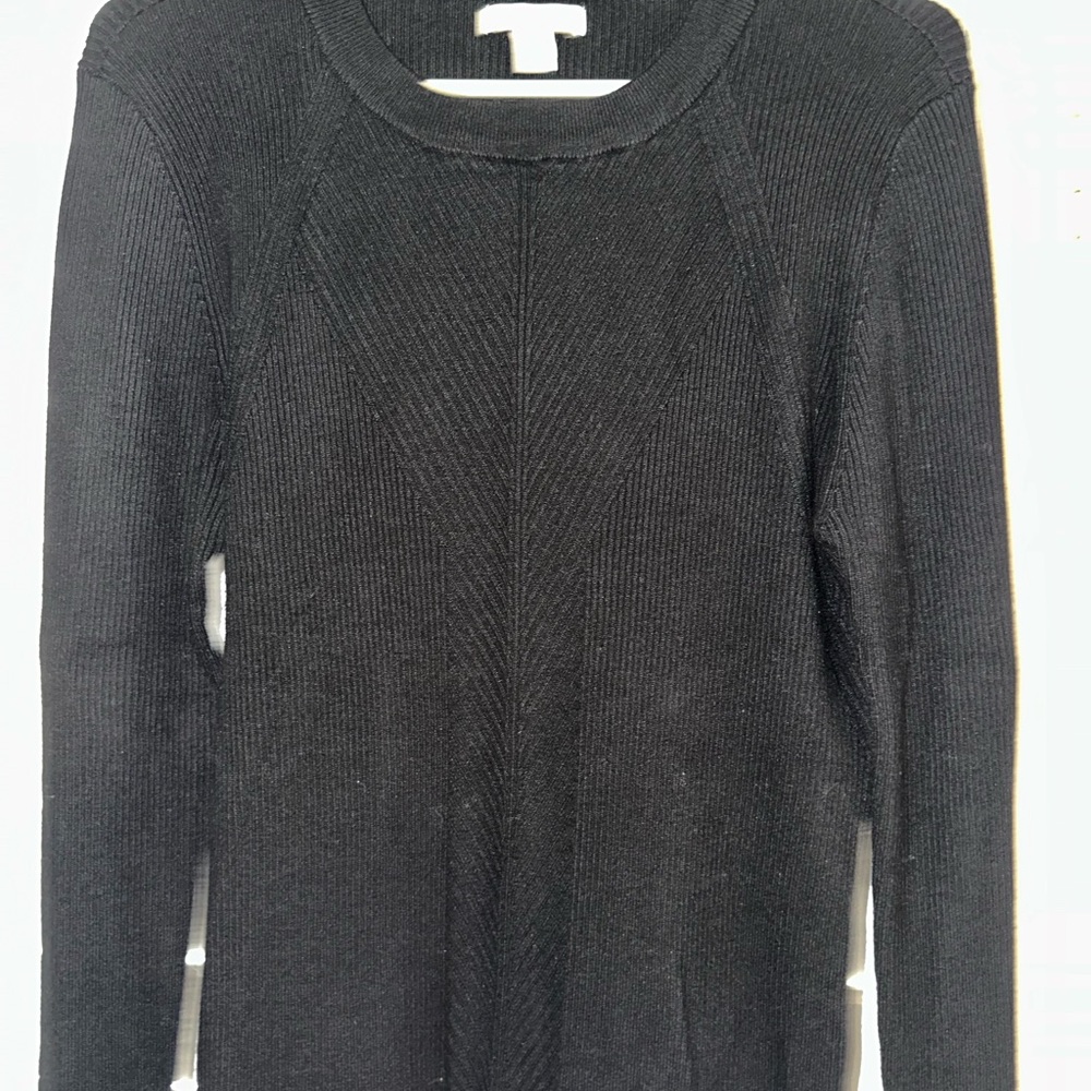 Black Ribbed Knit Sweater Nine West